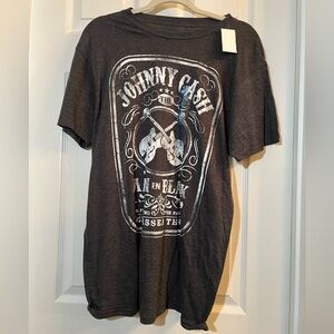 🍄 NWT Men's Graphic Johnny Cash Tee - Dark Gray size large